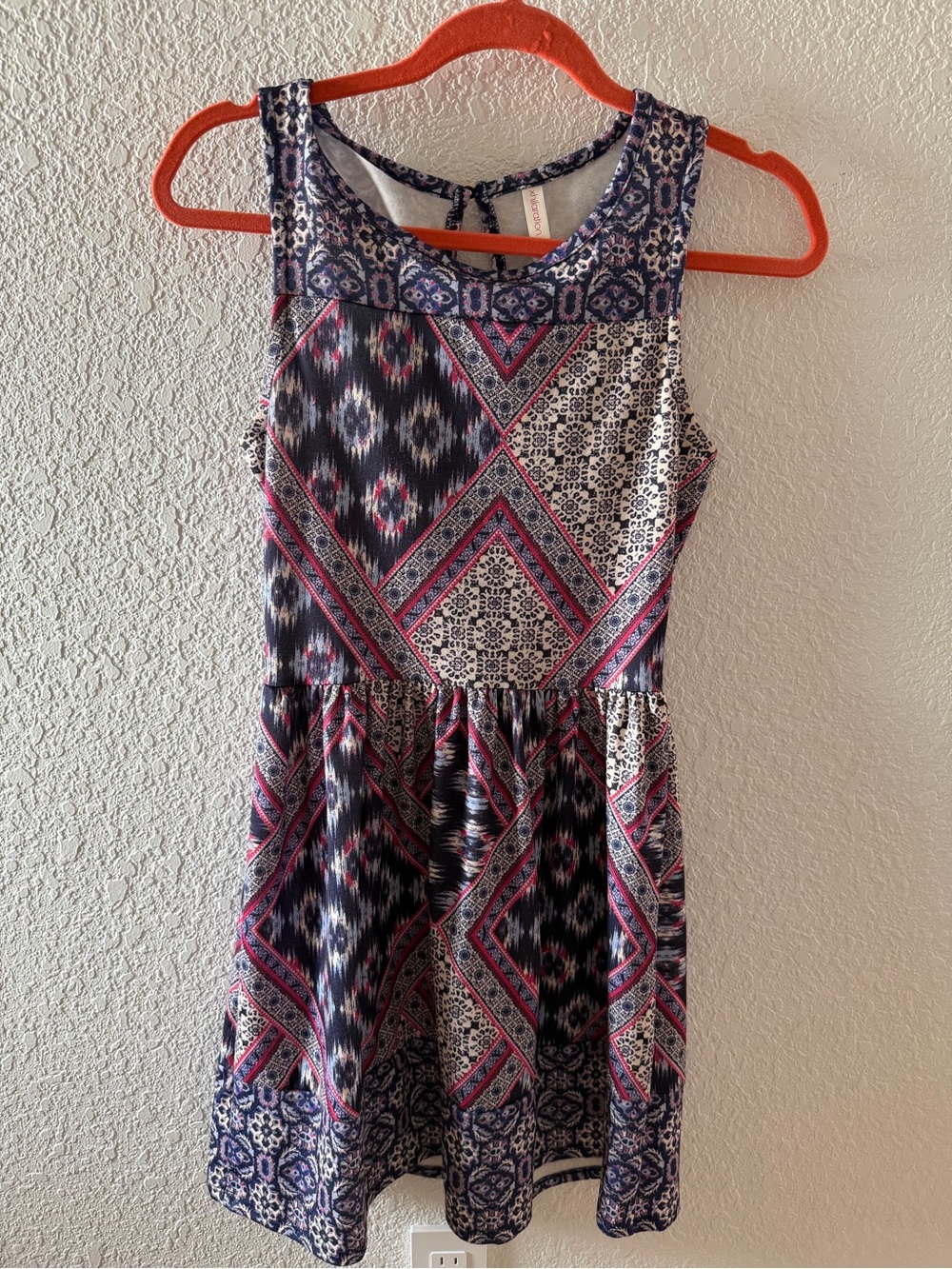 Target Navy and Pink Patterned Midi Dress